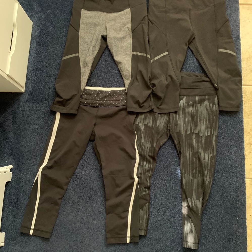 Lululemon Black and Gray Leggings Set-size 6